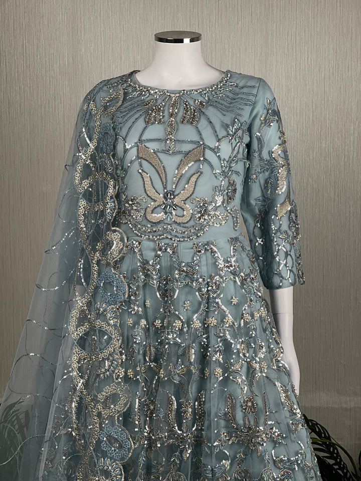 KASHISH VOL - 2 BY SHAGUN - ORGANZA/NET MAXI COLLECTION -AQUA COLOUR