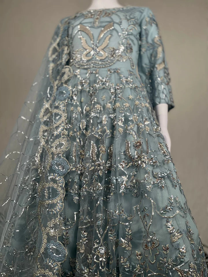 KASHISH VOL - 2 BY SHAGUN - ORGANZA/NET MAXI COLLECTION -AQUA COLOUR