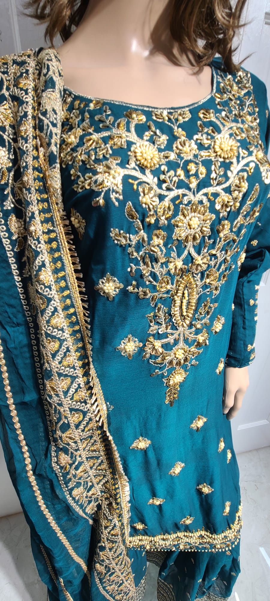 MEHNDI COLLECTION 2024 MULTI MIRROR SHIRT WITH PLAZZO
